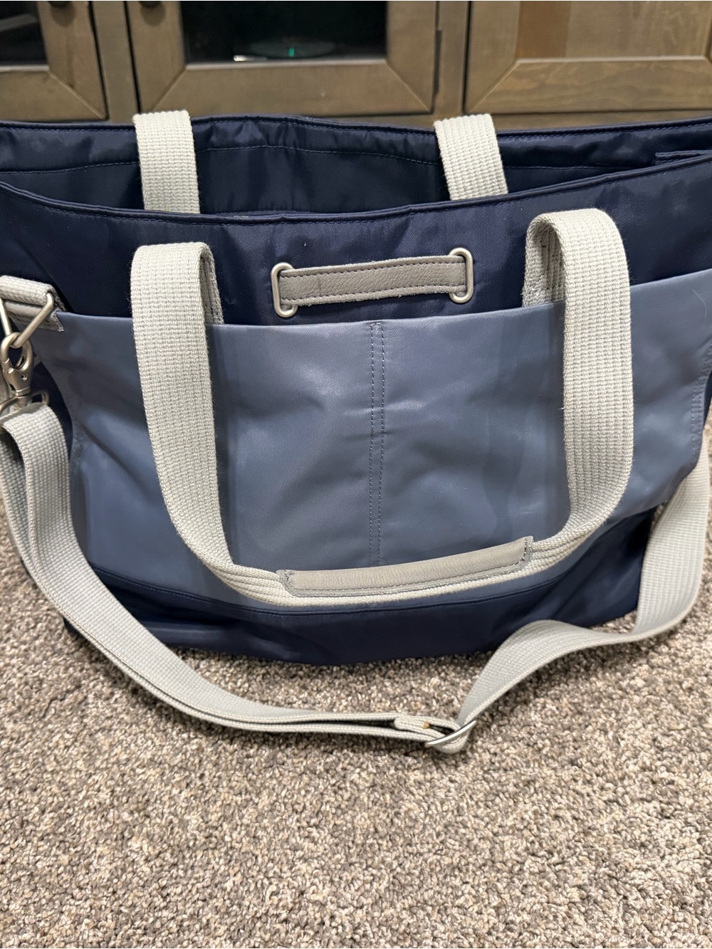 Timbuk2 Hyde Tote Navy and Light Gray Interior